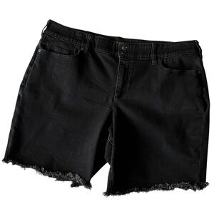 LANDS END Mid Rise Straight Denim Stretchy Jean Shorts Women’s Size 22W